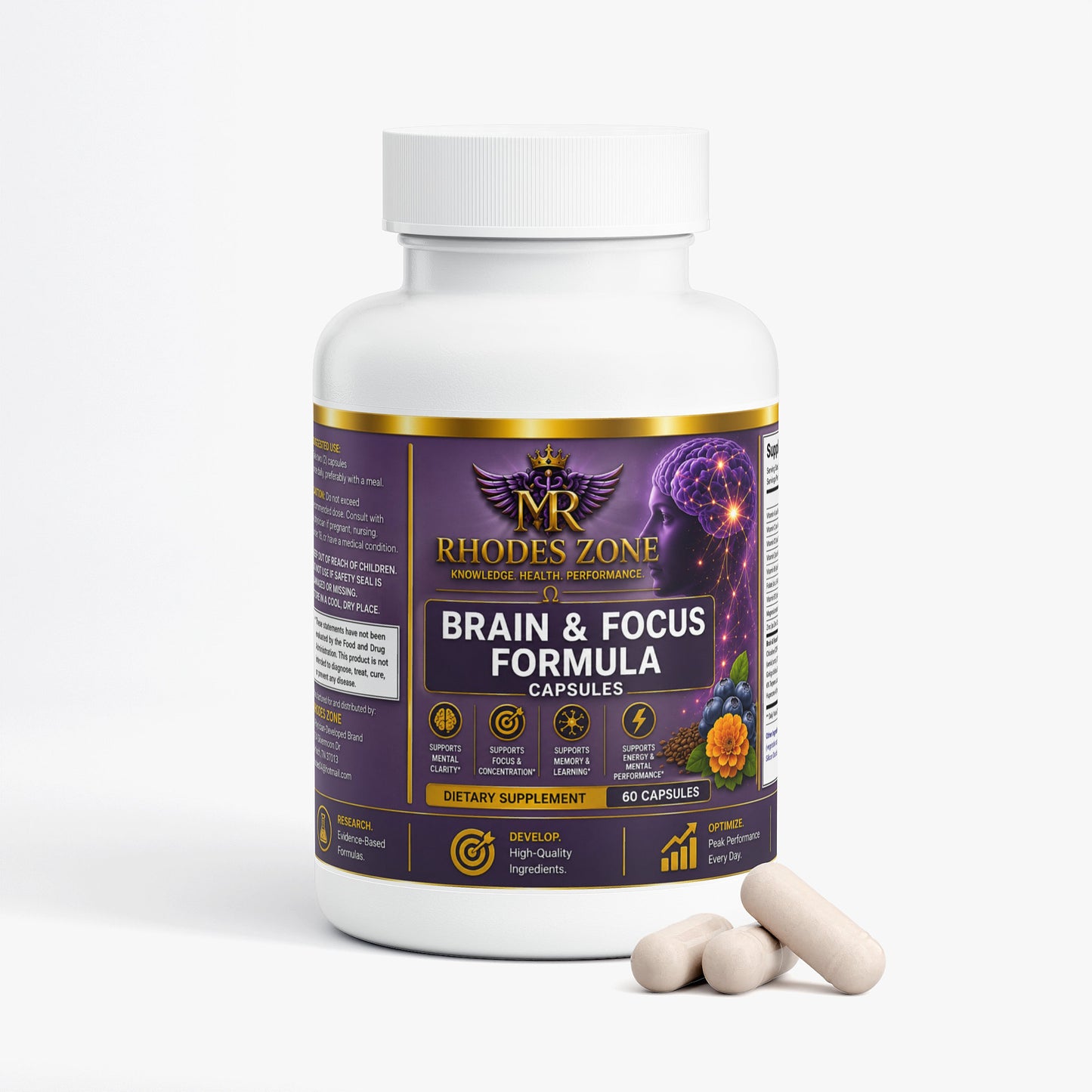Brain & Focus Formula | Cognitive Support | Rhodes Zone
