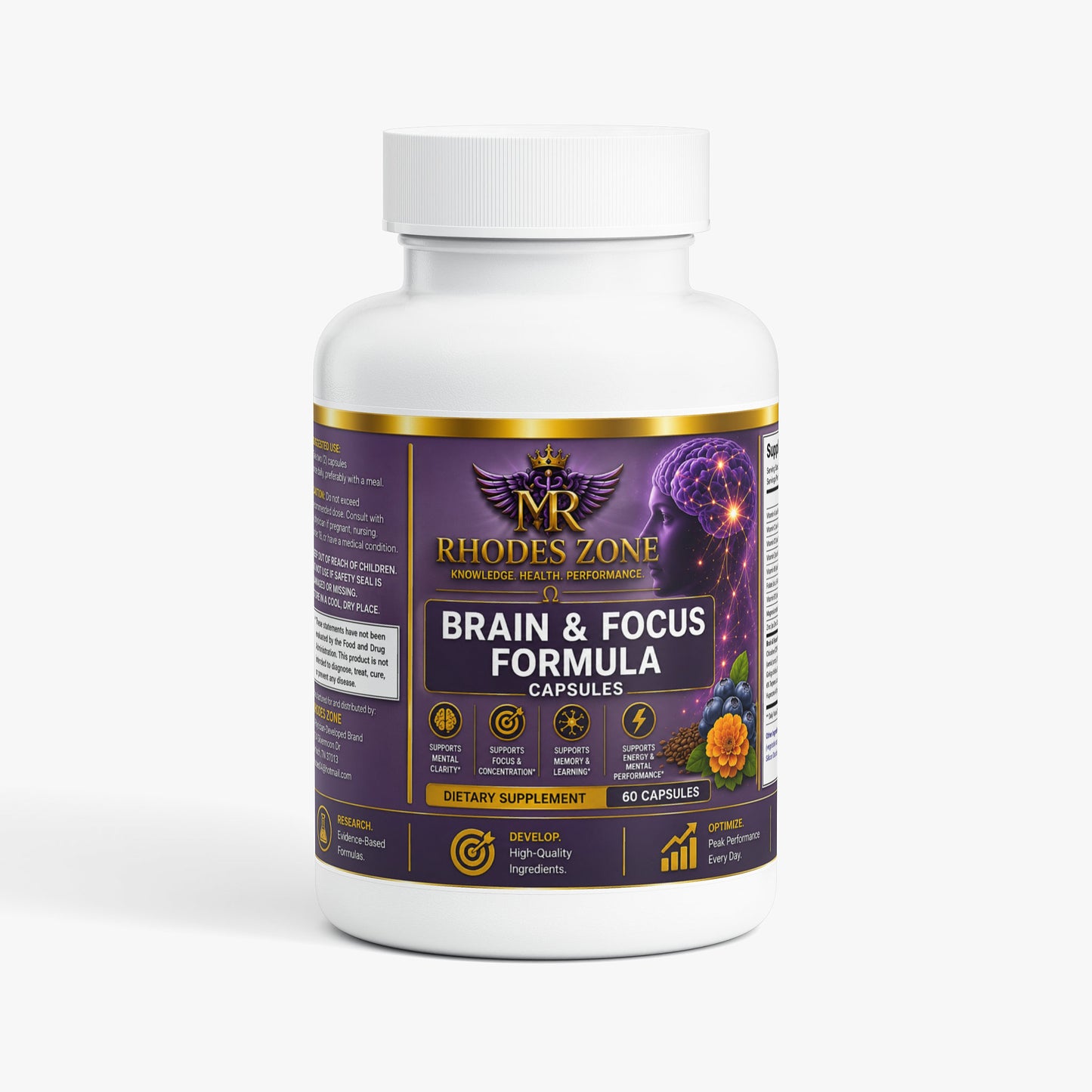Brain & Focus Formula | Cognitive Support | Rhodes Zone